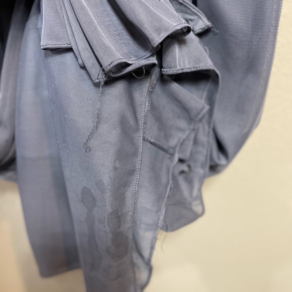 David's Bridal Long Bridesmaid Dress with Lace Bodice pewter, sz 2, F19328 - Picture 13 of 15